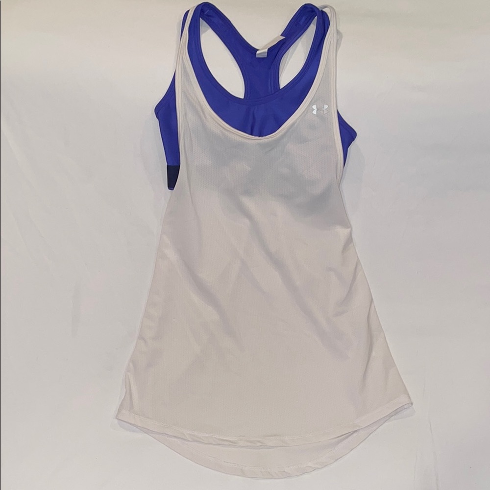 Under Armour White and Purple Layered Tank Top
